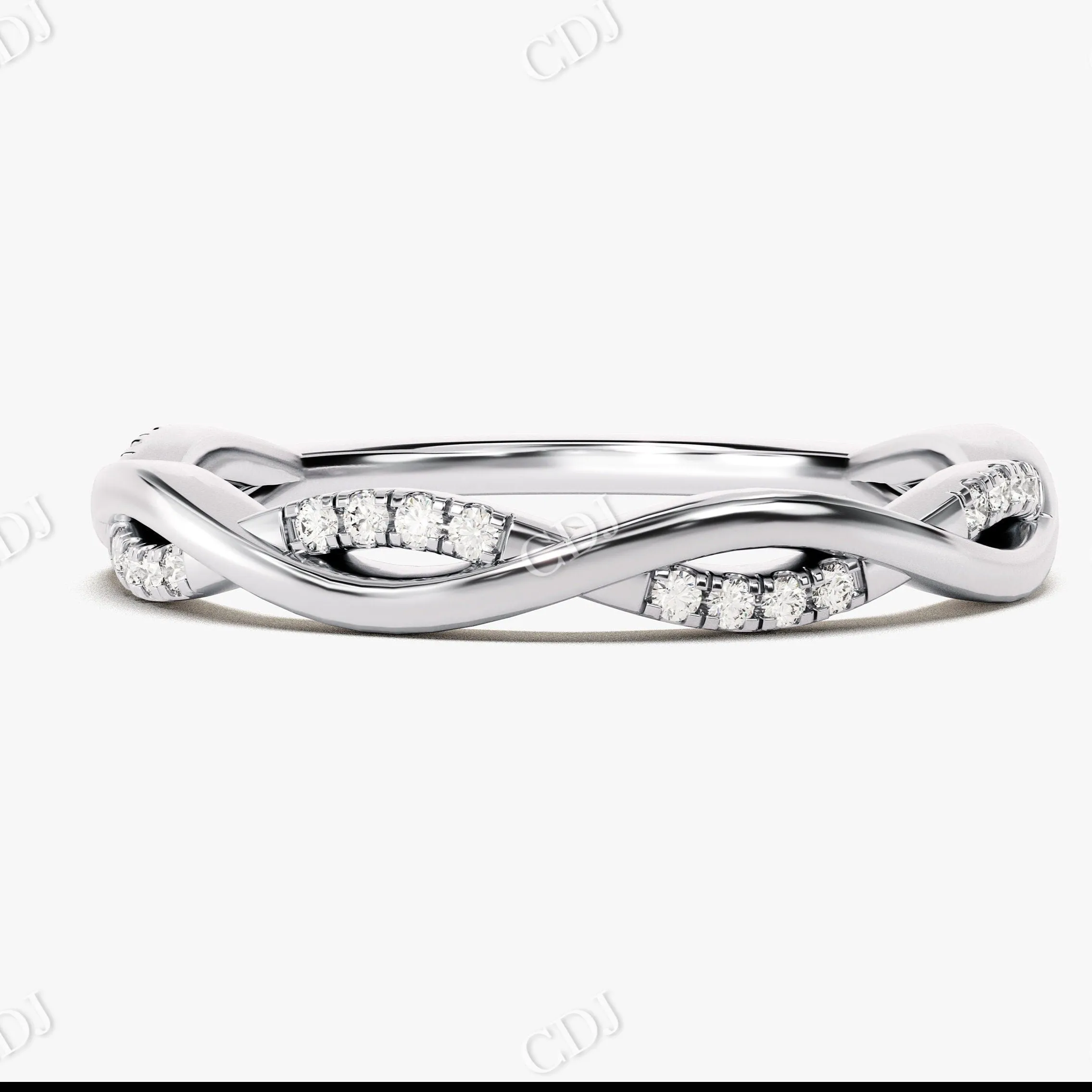 0.12CTW Vine Twisted Stacking Lab Grown Diamond Band