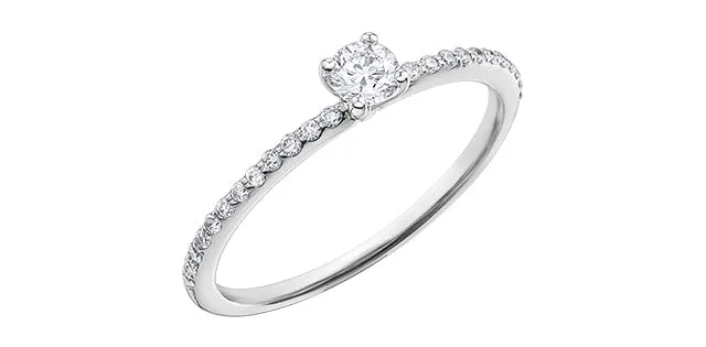 10k Gold Canadian Diamond Solitaire Engagement Ring