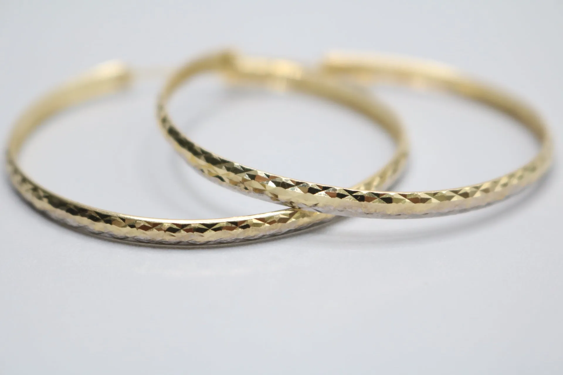 14K Two-Tone Hoop Earrings (4.0 Grams)