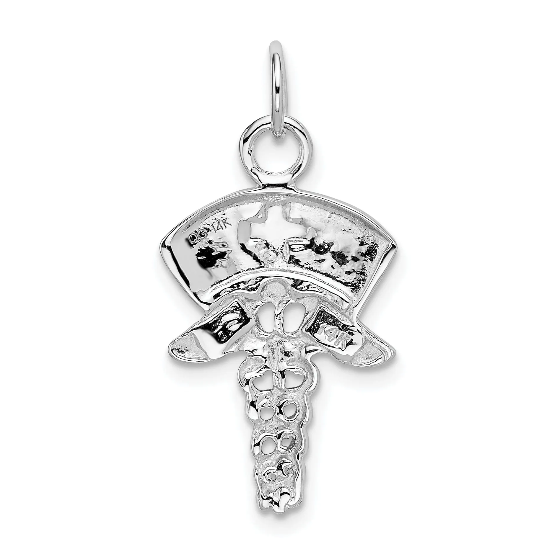 14k White Gold Polished Nurse Symbol Pendant