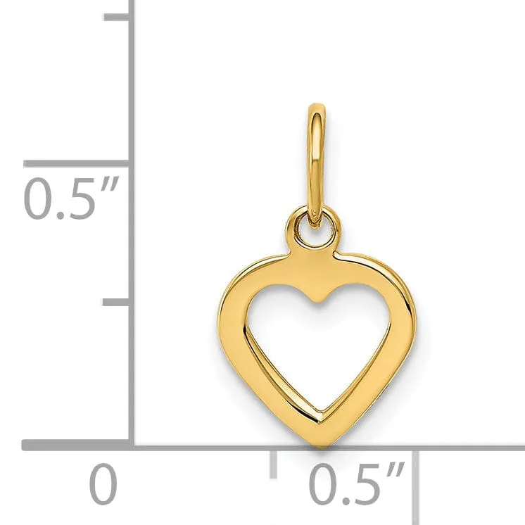 14k Yellow Gold Heart Charm