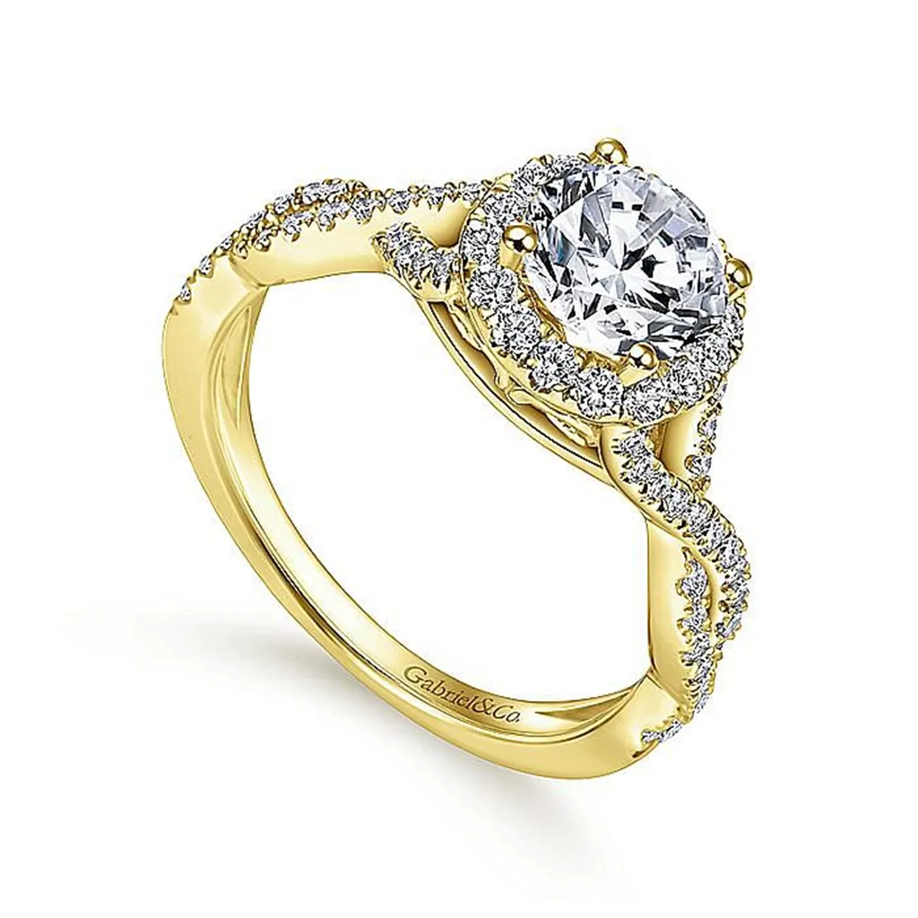 14K Yellow Gold 'Marissa' Halo Round Diamond Engagement Ring