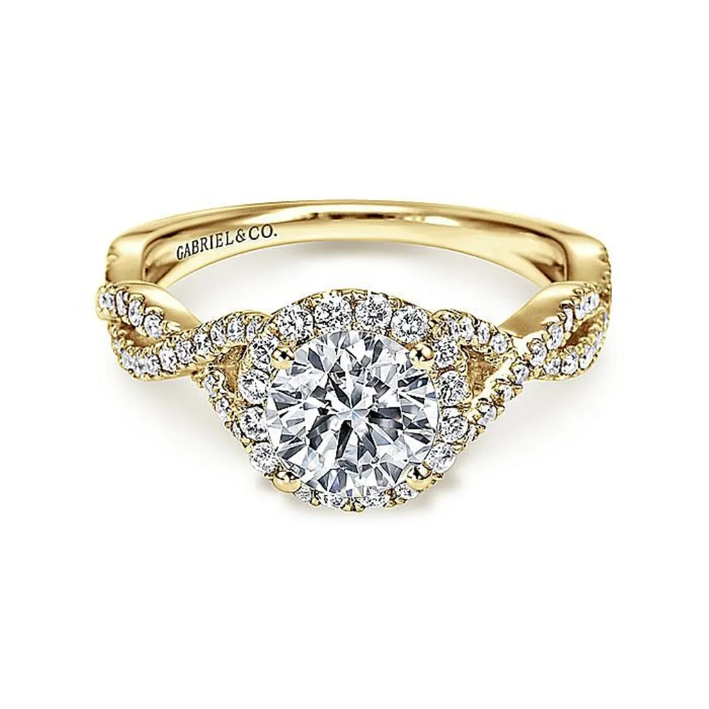 14K Yellow Gold 'Marissa' Halo Round Diamond Engagement Ring