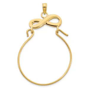 14k Yellow Gold Polished Finish Infinity Design Charm Holder Pendant