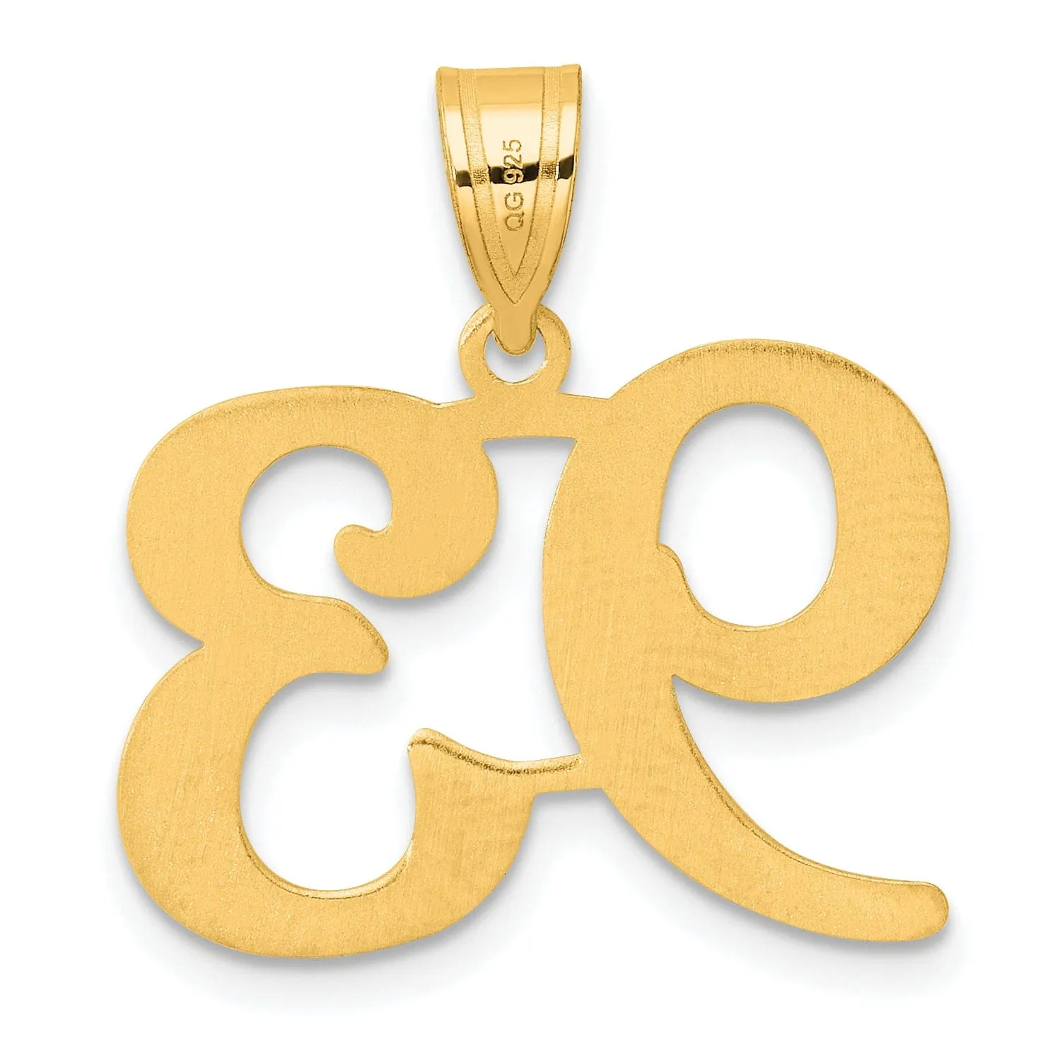 14k Yellow Gold Polished Finish Number 93 Charm Pendant