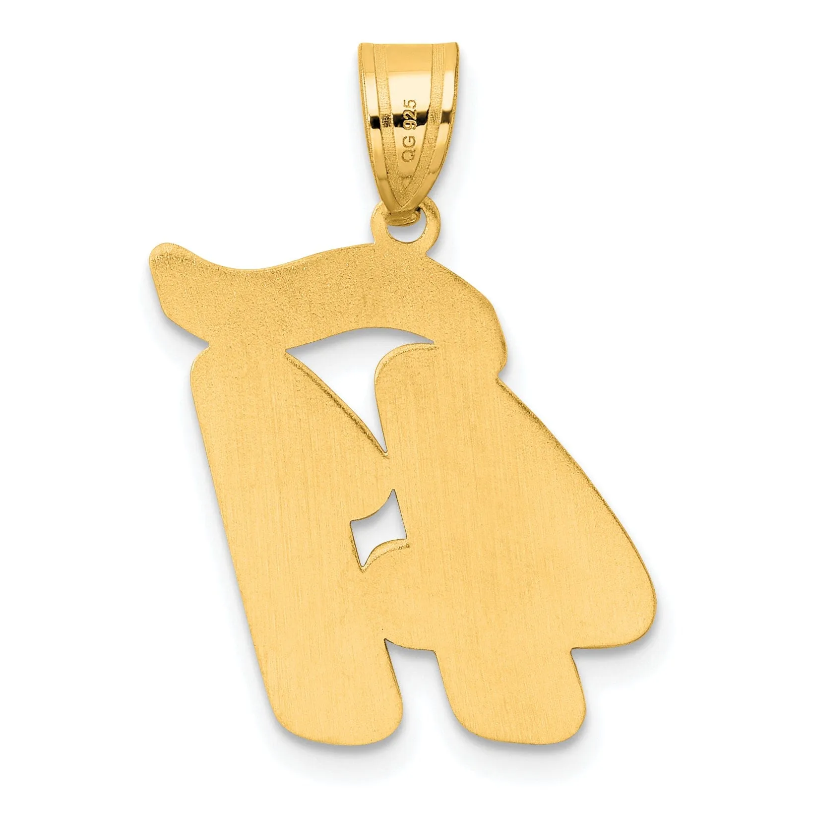 14k Yellow Gold Polished Finish Script Design Number 41 Charm Pendant