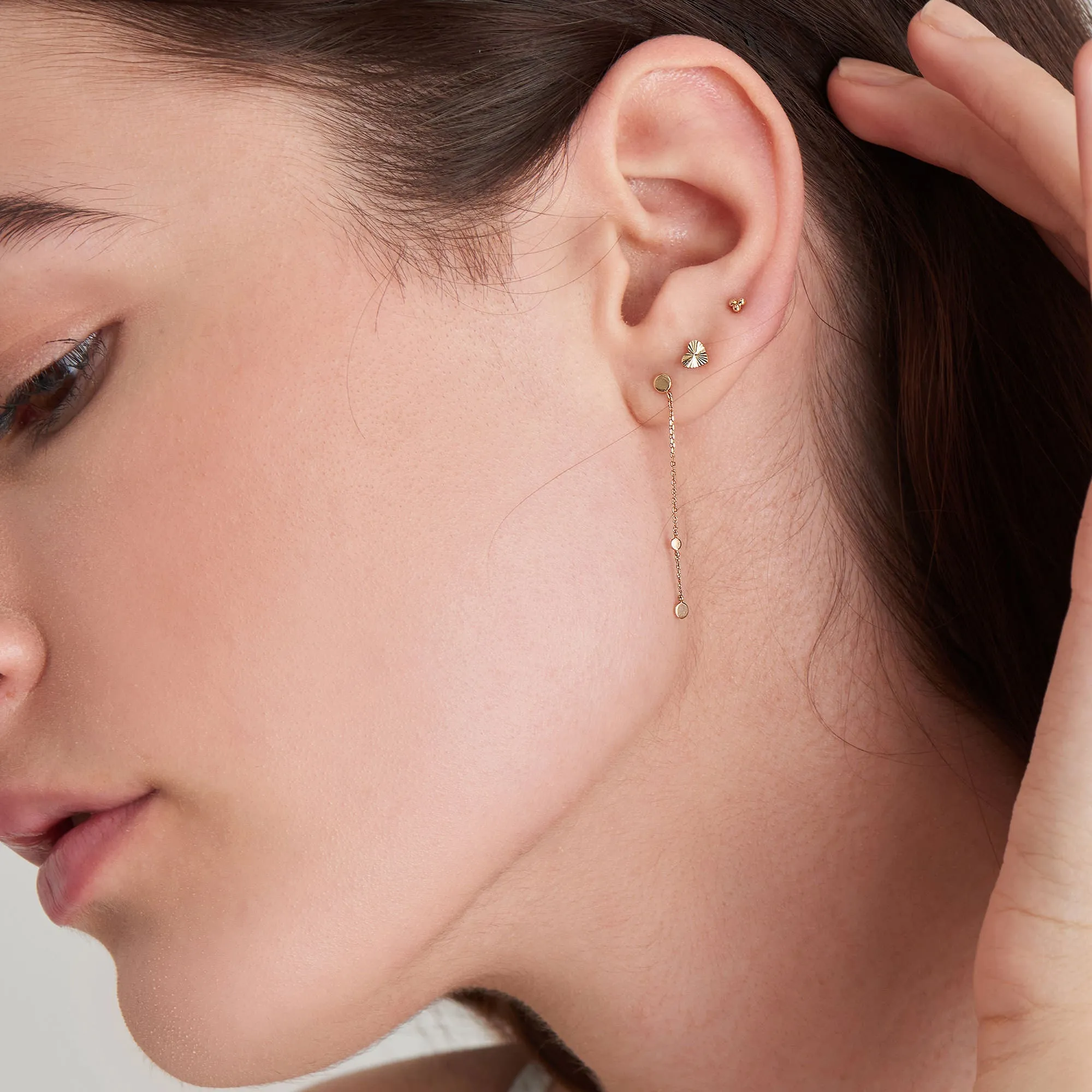 14kt Gold Disc Drop Earrings