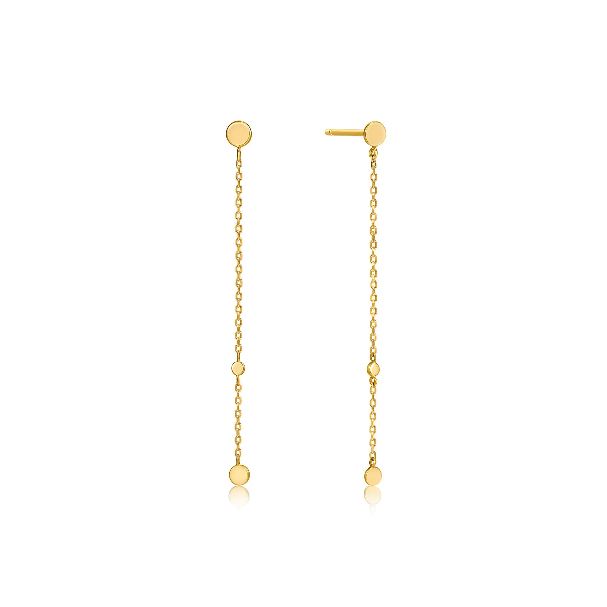 14kt Gold Disc Drop Earrings