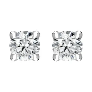 18ct White Gold 0.30ct Diamond Claw Set Solitaire Stud Earrings