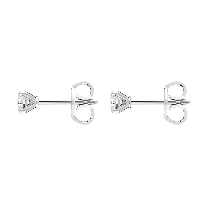 18ct White Gold 0.30ct Diamond Claw Set Solitaire Stud Earrings