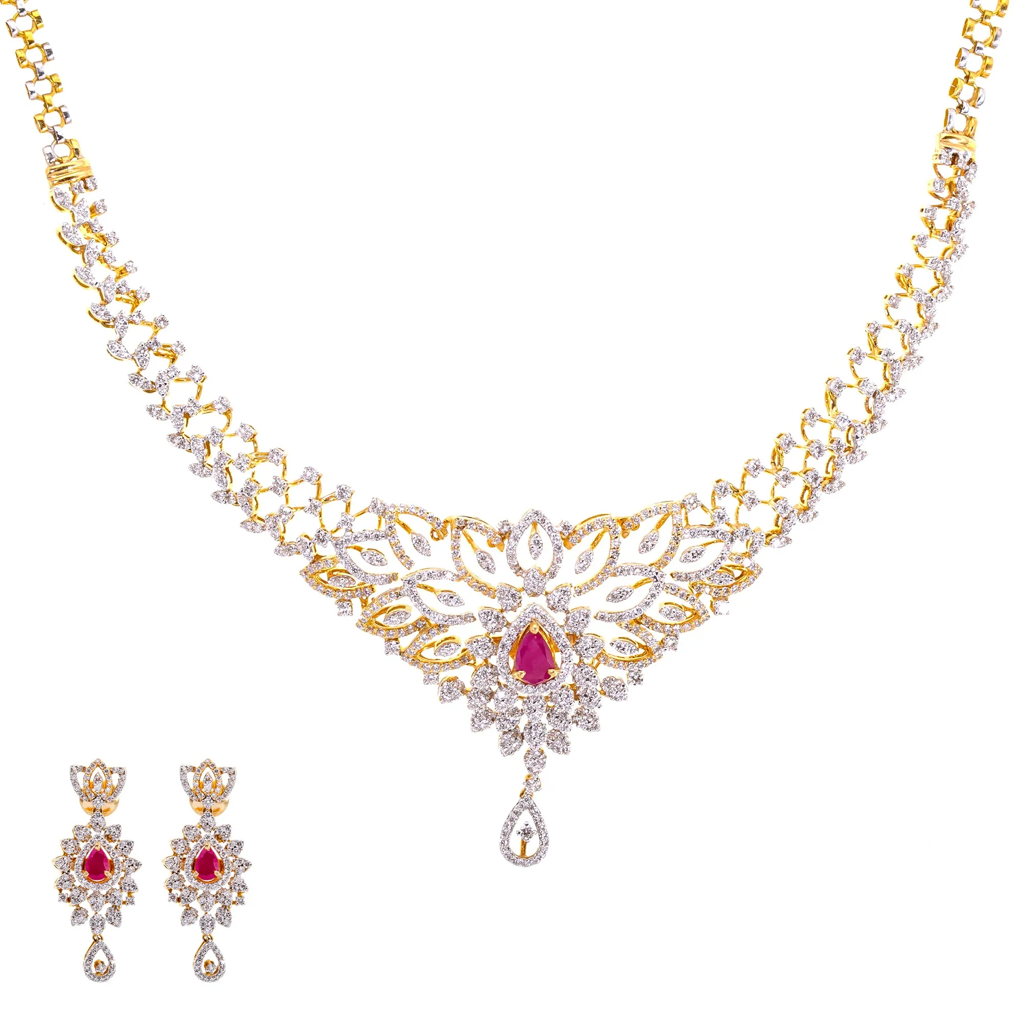 18K Gold Diamond Jewelry Set (48.6gm)