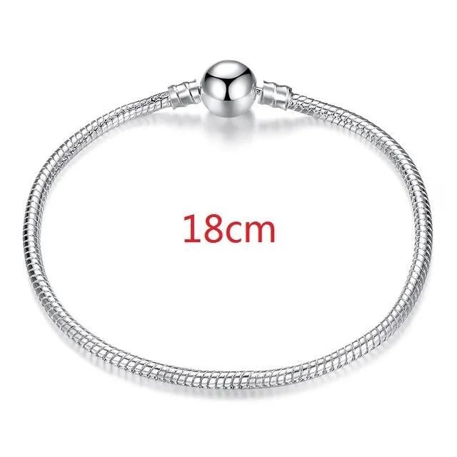 2017 Hot Silver Love Snake Chain Fit Original Bracelet Charm Bead Jewelry Gift For Men Women 16-21cm XCH1092