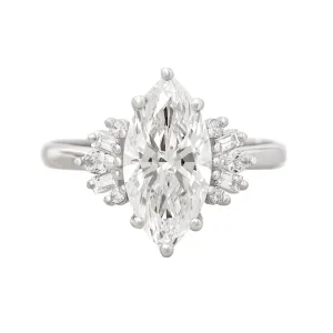 3 Carat Marquise Lab Diamond Modern Engagement Ring Ashley