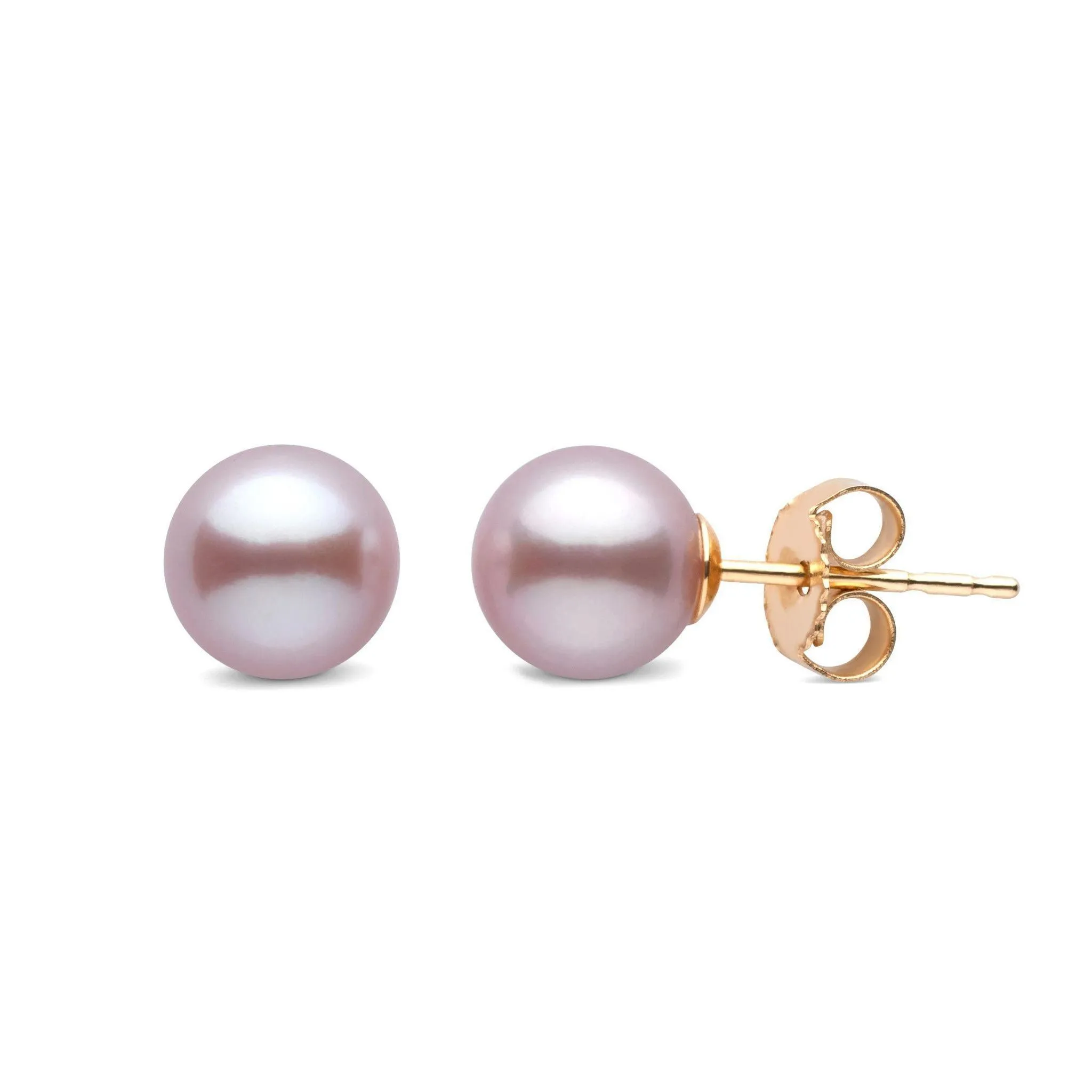 6.5-7.0 mm AAA Lavender Freshwater Pearl Stud Earrings