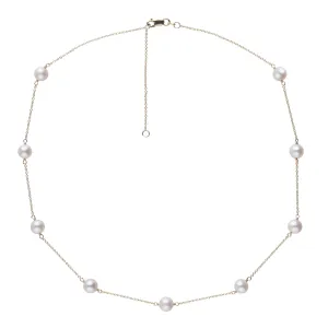 6.5-7.0 mm White Freshadama Pearl Tin Cup Necklace