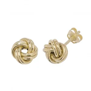 9ct Yellow Gold Double Knot Stud Earrings ER527