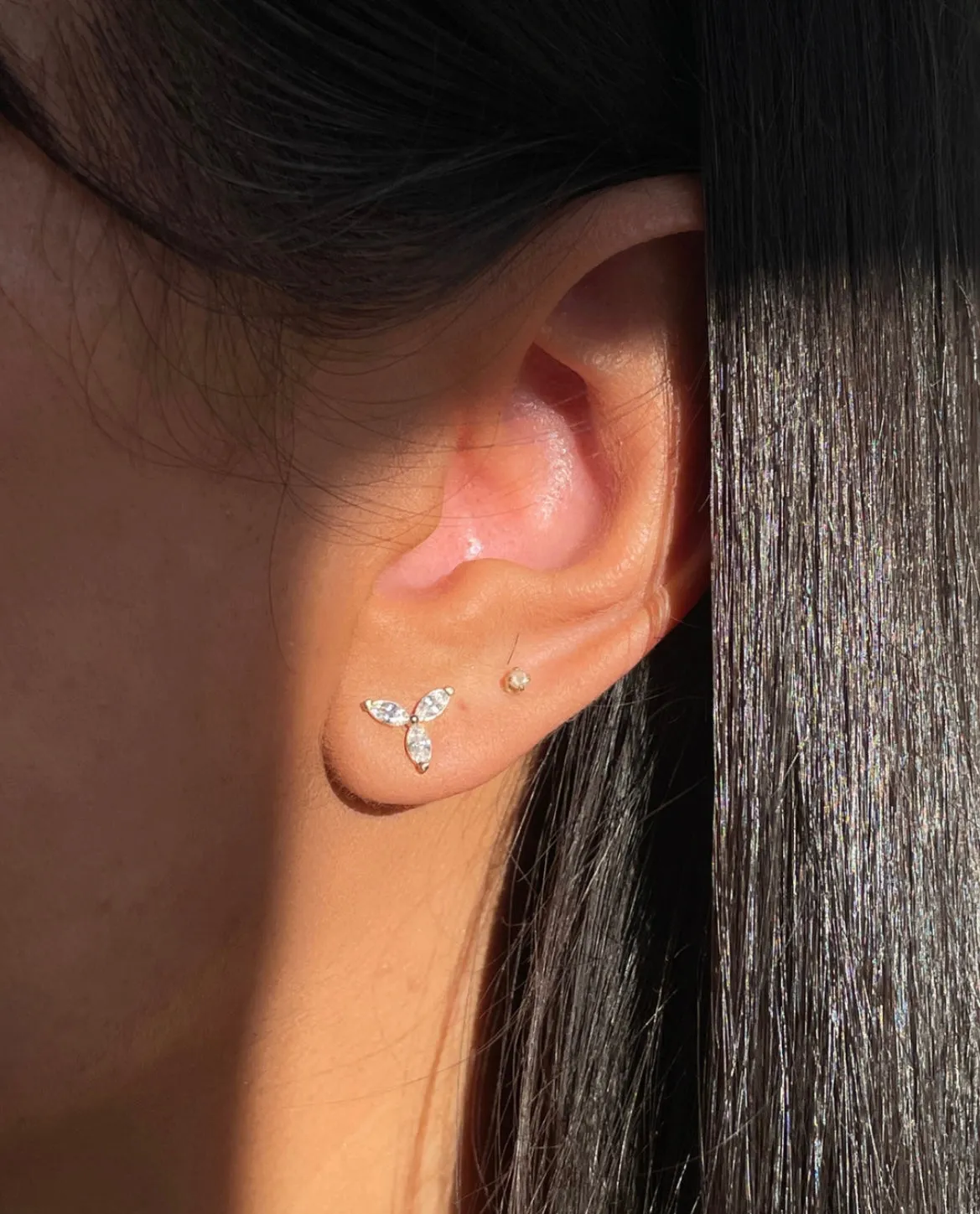 9ct Yellow Gold Flower Stud Earrings