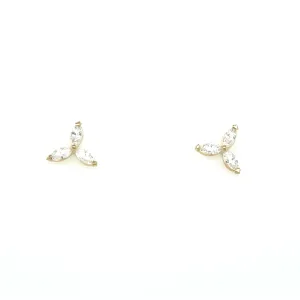 9ct Yellow Gold Flower Stud Earrings