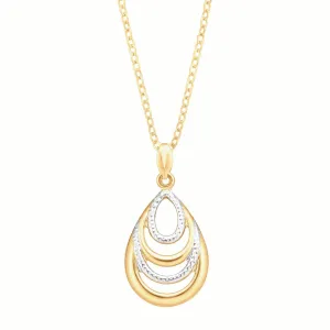 9ct Yellow Gold Tear Drop Pendant