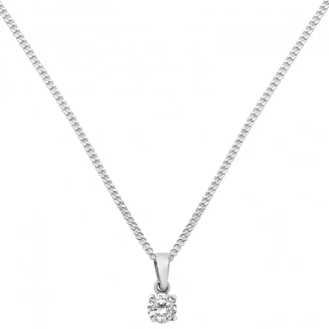 Acotis Silver Pendant On Chain Zirconia G3060CZ