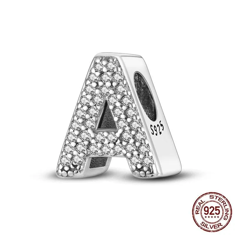 Alphabet Beads 925 Sterling Silver LOVE Letter Charm