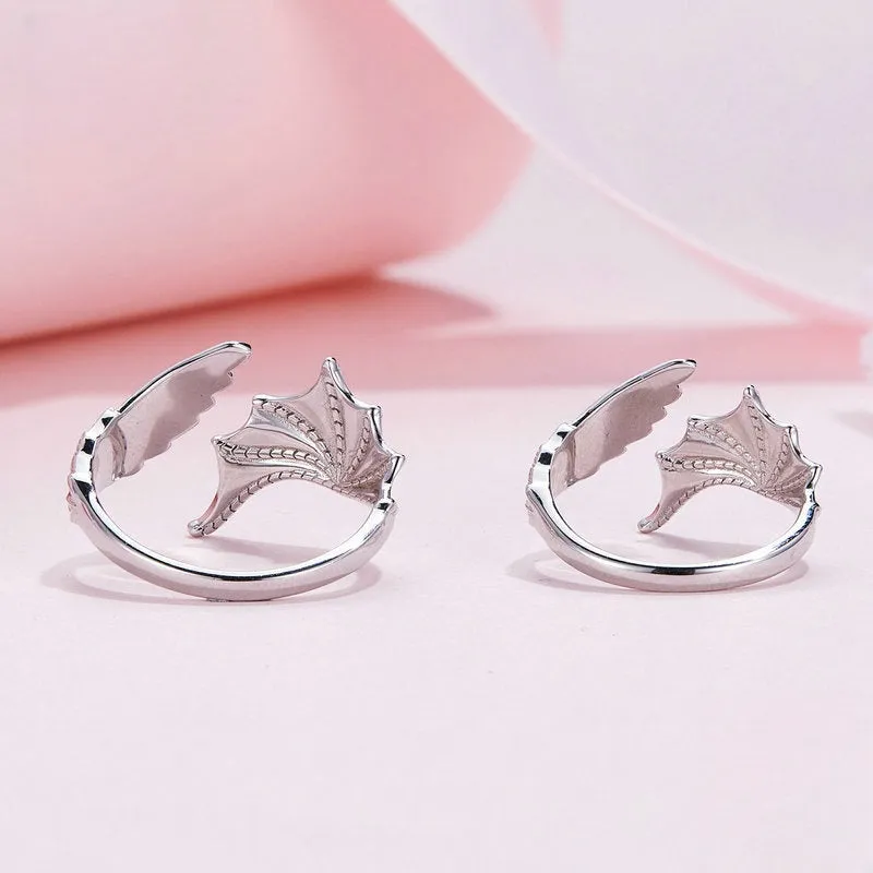 Angel and Demon Couple Wings Plain Ring