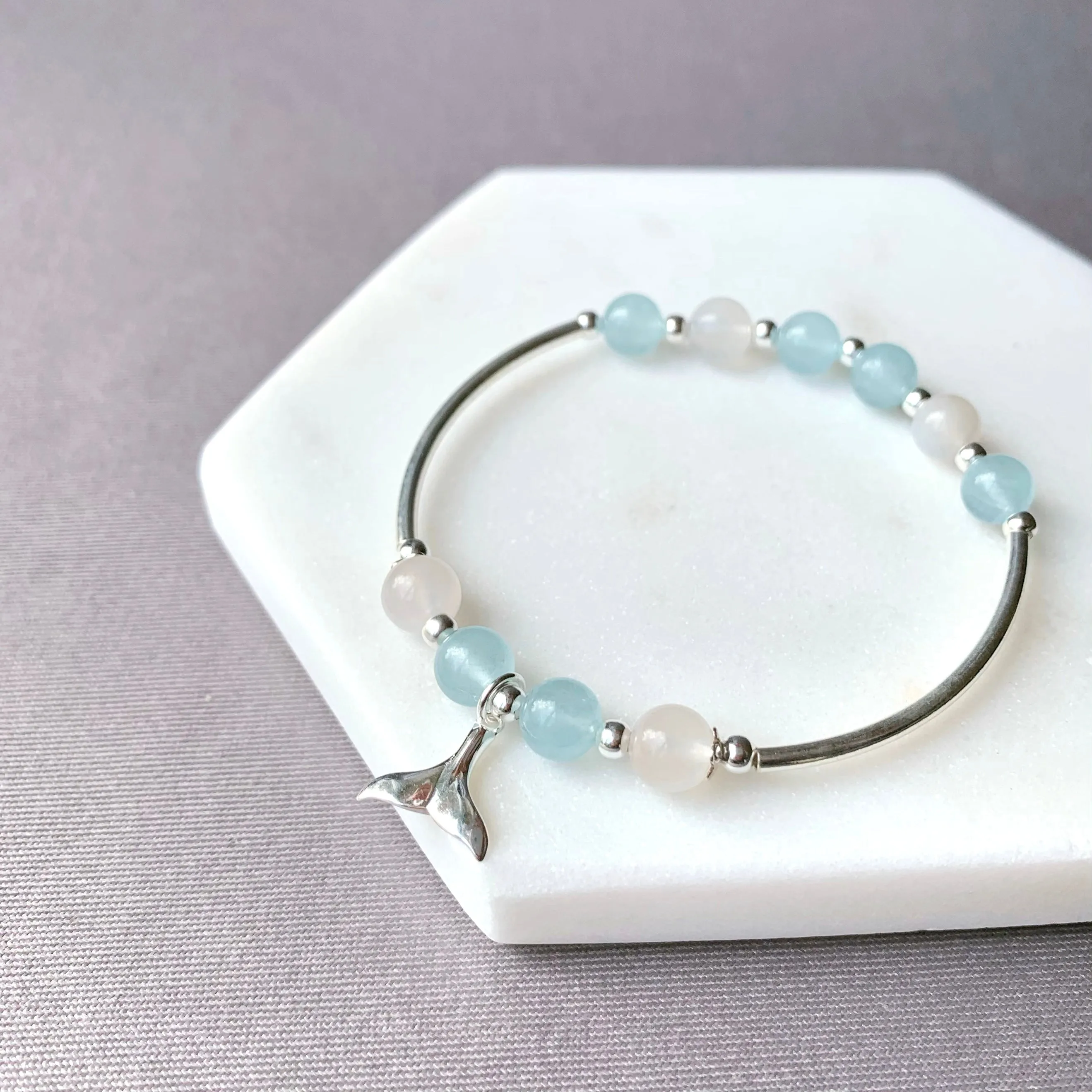 Aquamarine Crystal Mermaid Bracelet