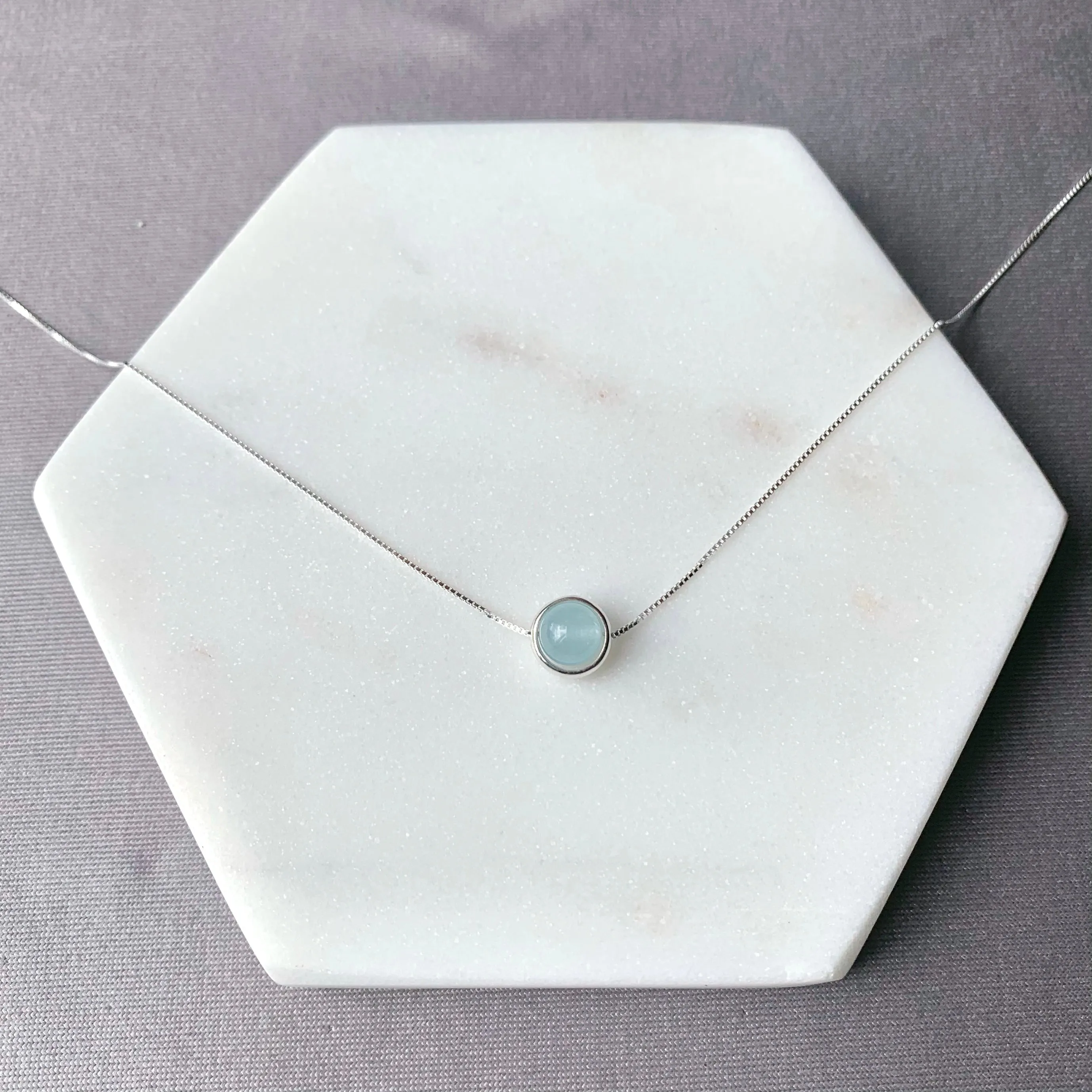 Aquamarine Minimalist Sterling Silver Necklace