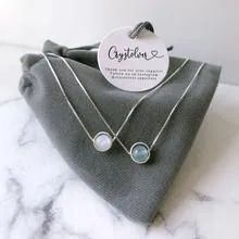 Aquamarine Minimalist Sterling Silver Necklace