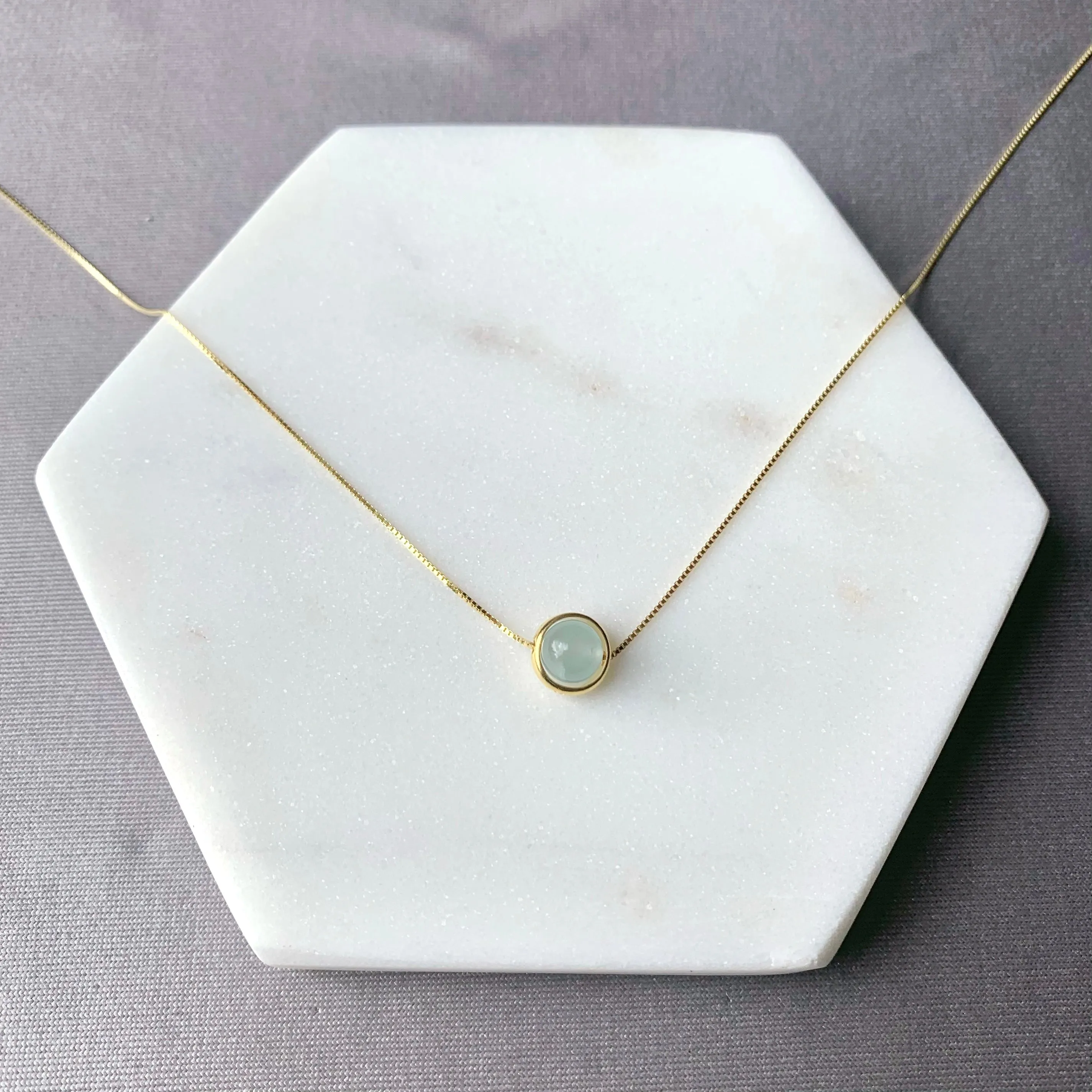 Aquamarine Minimalist Sterling Silver Necklace