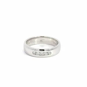 Baikalla 14k White Gold 5 Channel Set Men's Wedding Diamond Band Ring