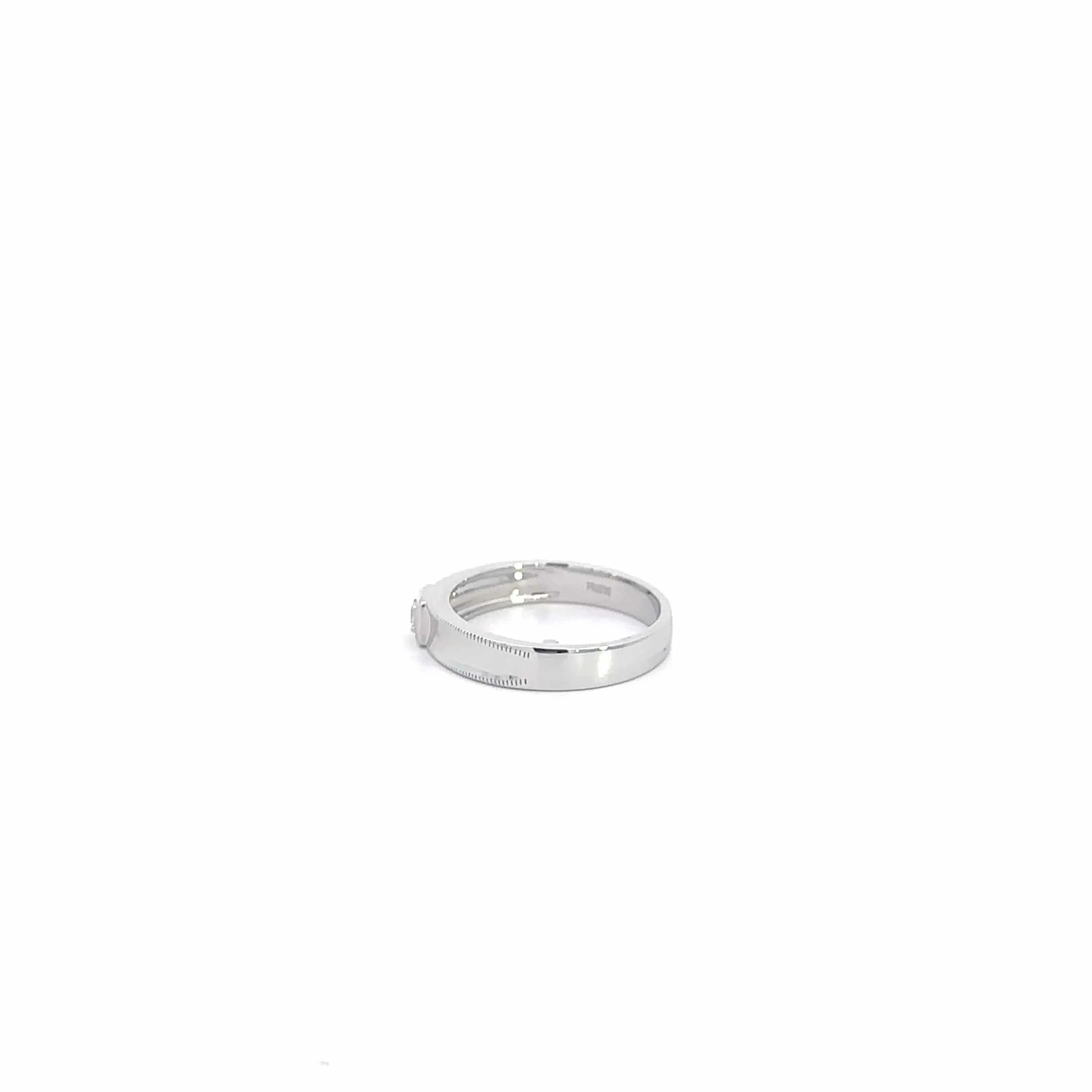 Baikalla 14k White Gold Men's Wedding Diamond Band Ring