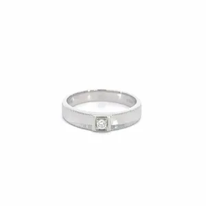 Baikalla 14k White Gold Men's Wedding Diamond Band Ring