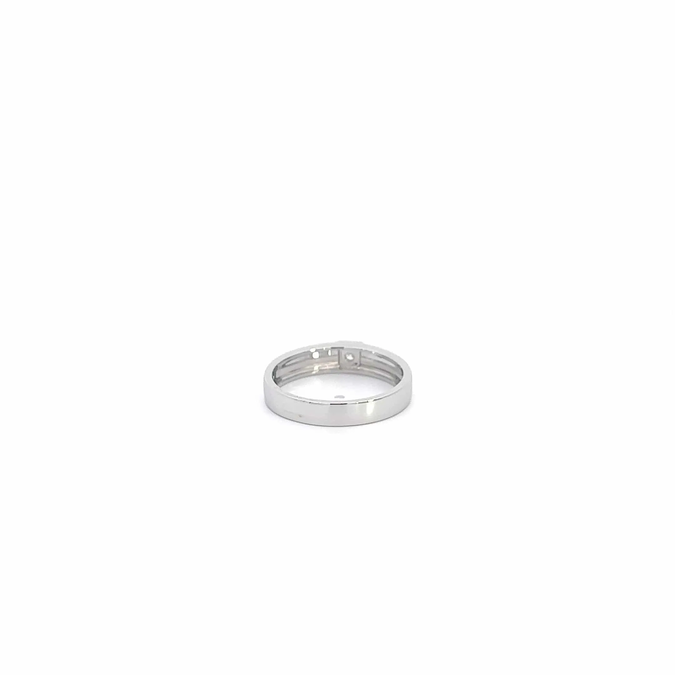 Baikalla 14k White Gold Men's Wedding Diamond Band Ring