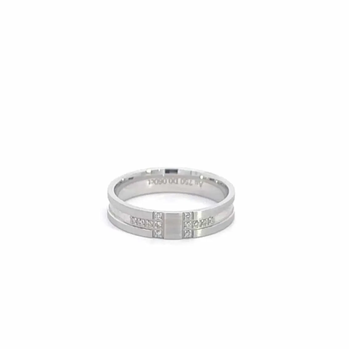 Baikalla 14k White Gold Wedding Diamond Band Ring