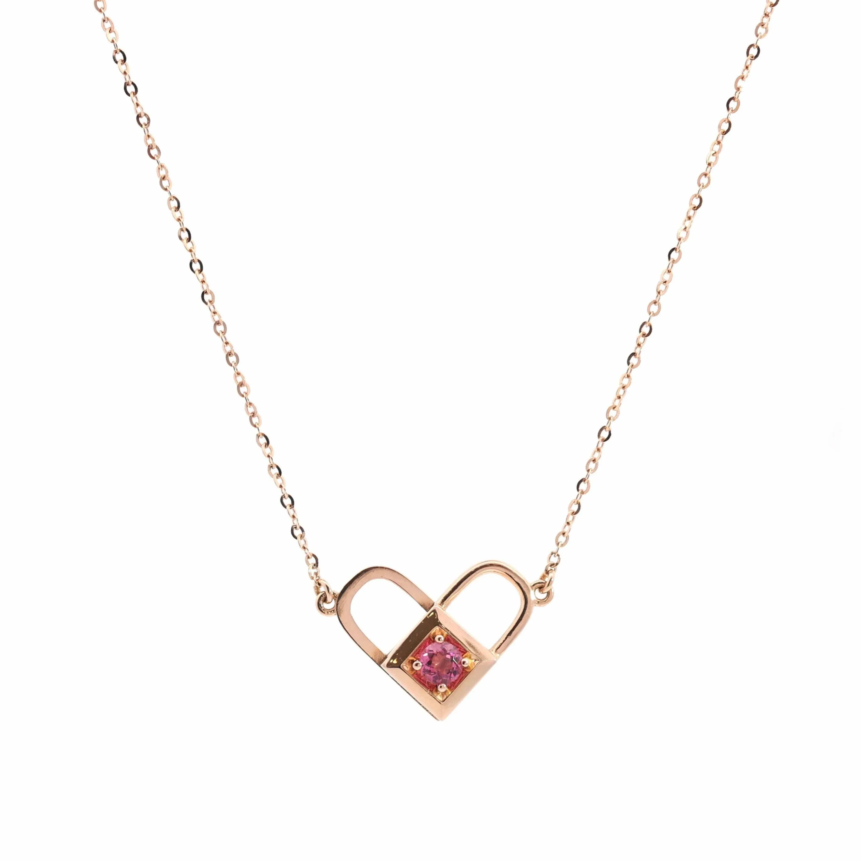 Baikalla "6 in 1" 18K Rose Gold Baby Pink Tourmaline & Diamond Love-Locket Necklace