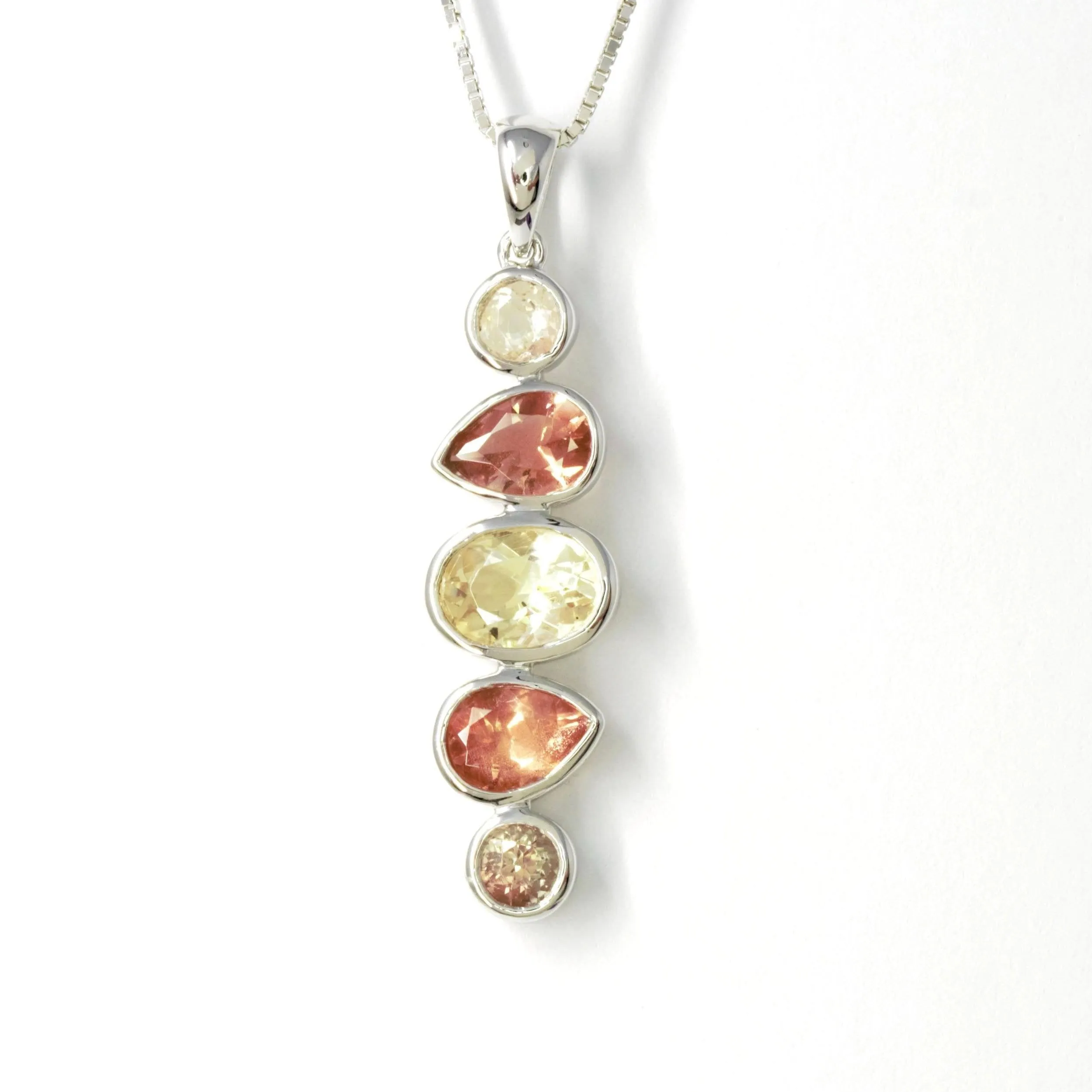 Baikalla™ "Savannah" 14k Gold Natural  5 Oregon Sunstones Pendant Necklace