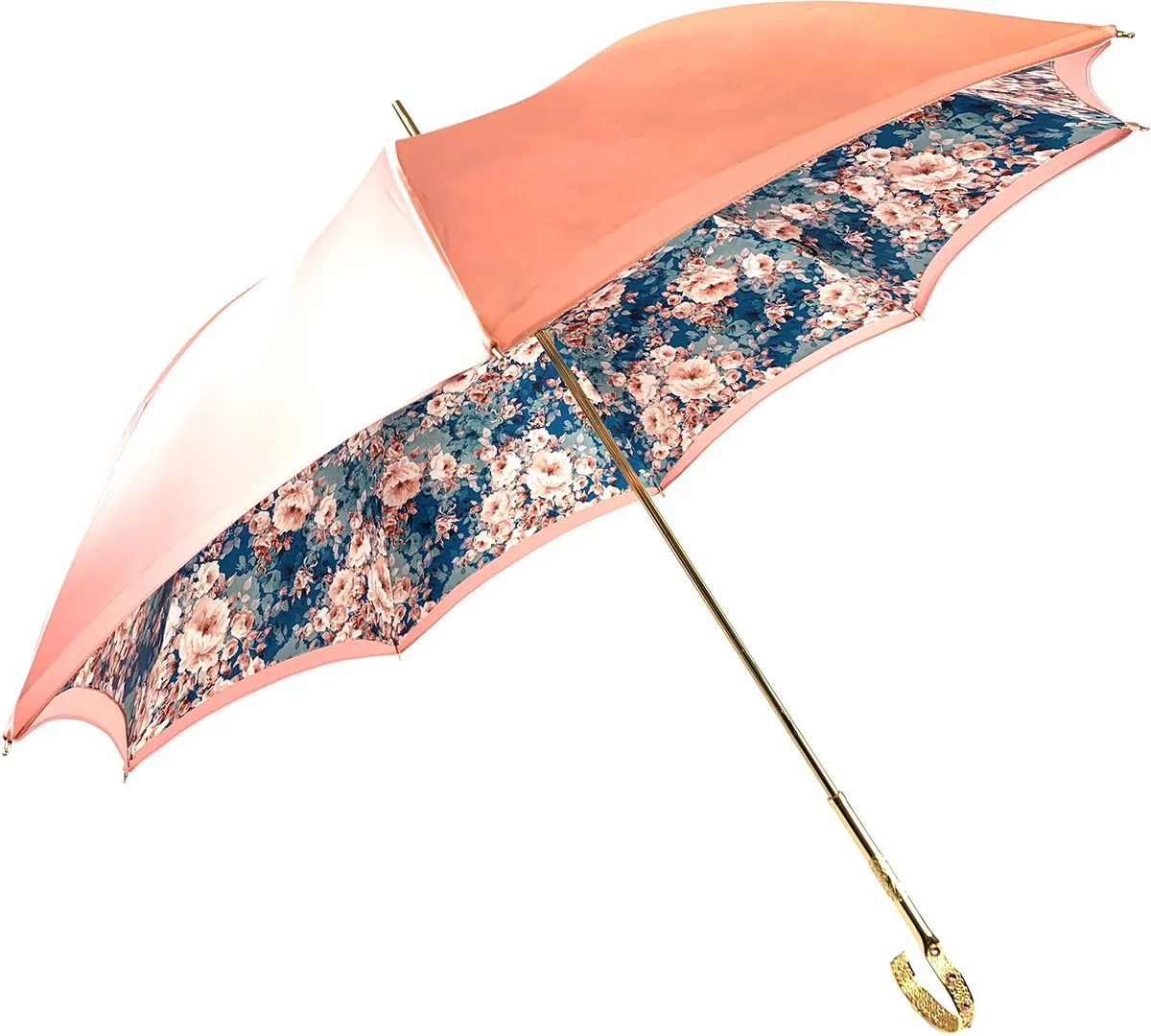 Beautiful Double Canopy Umbrella in a Luxurious Pink Satin