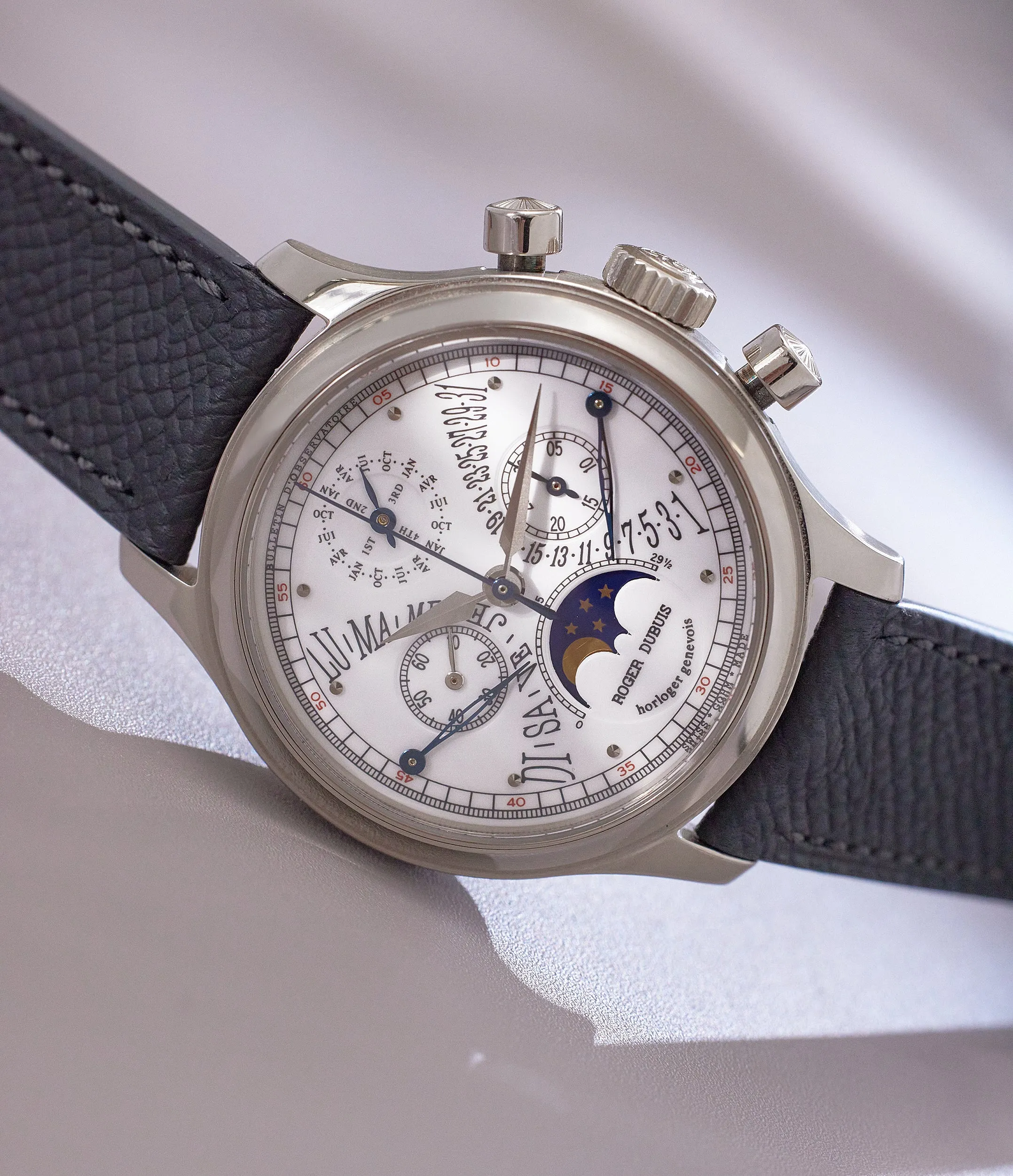 Bi-Retrograde Perpetual Calendar Chronograph | White Gold