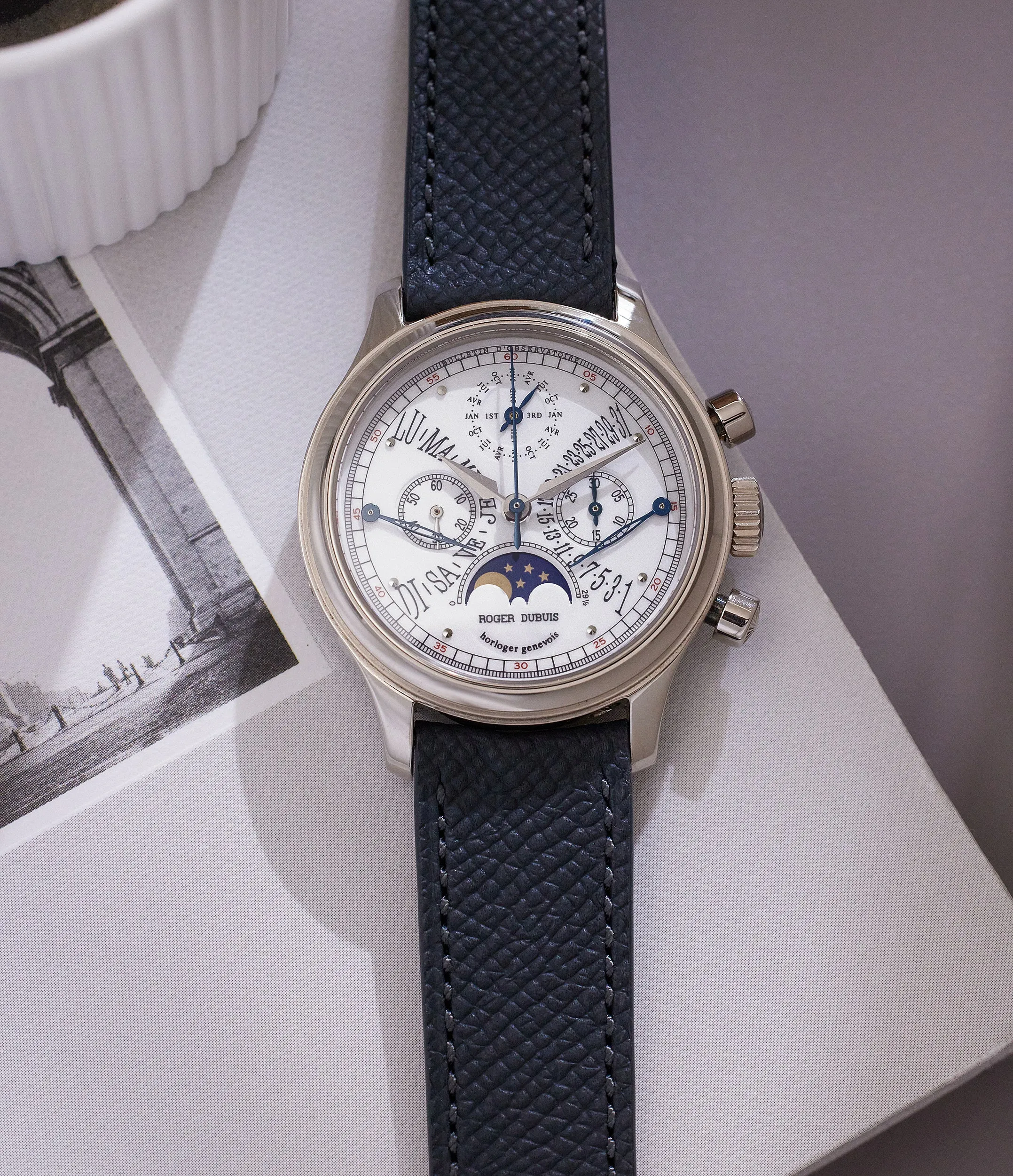 Bi-Retrograde Perpetual Calendar Chronograph | White Gold