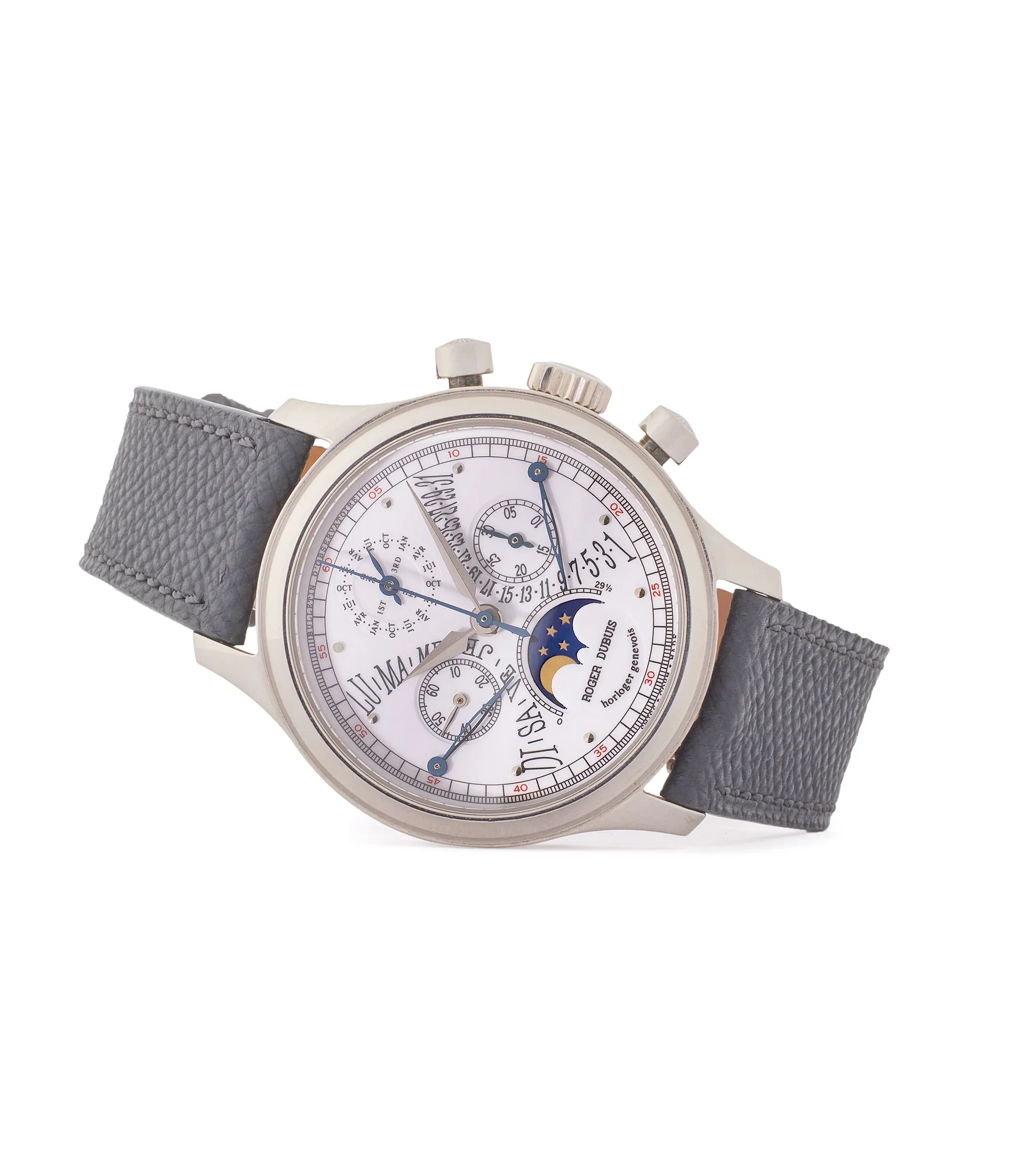 Bi-Retrograde Perpetual Calendar Chronograph | White Gold