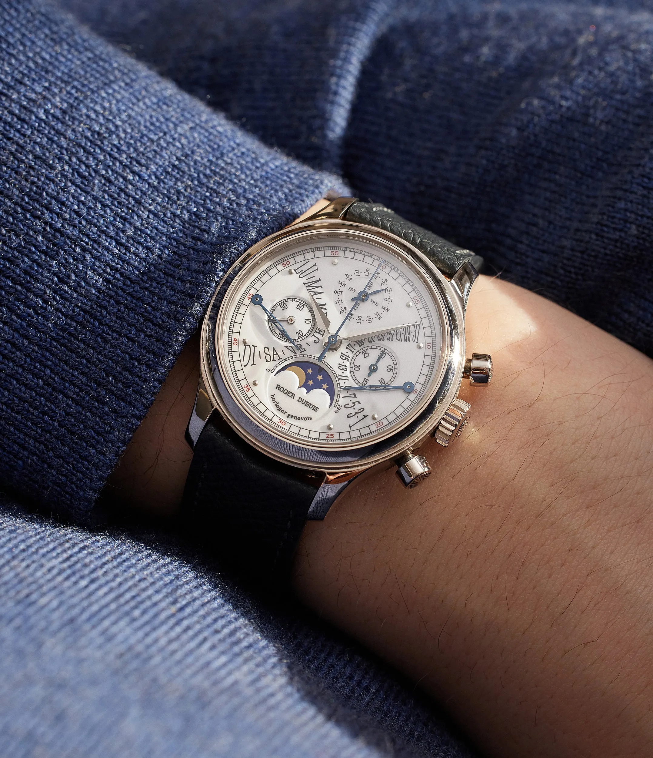 Bi-Retrograde Perpetual Calendar Chronograph | White Gold