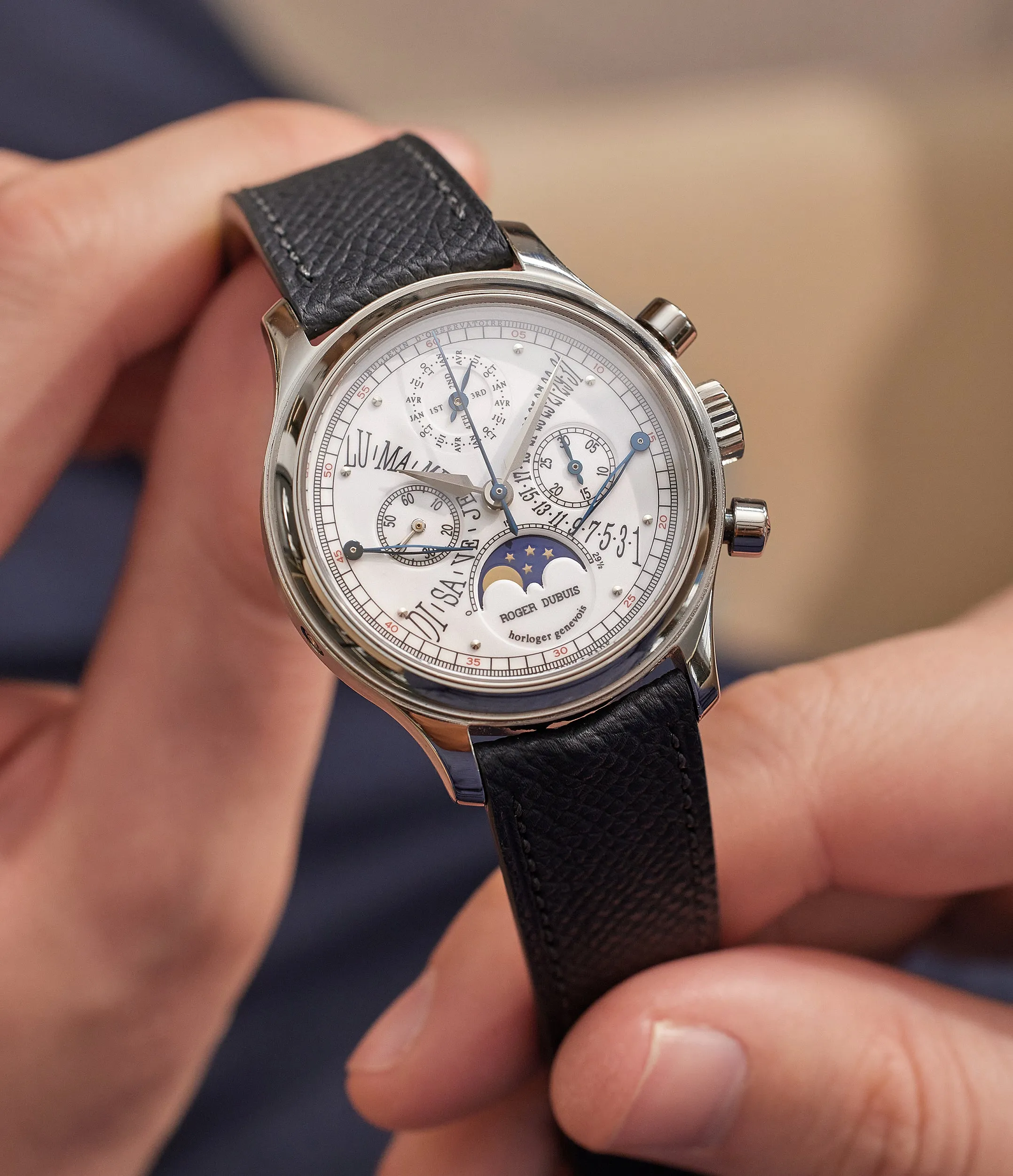 Bi-Retrograde Perpetual Calendar Chronograph | White Gold