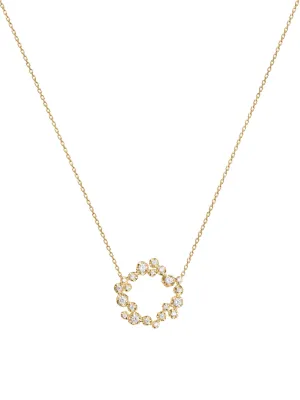 Big Circle Nr 01 18K Gold, Whitegold or Rosegold Necklace w. Diamonds