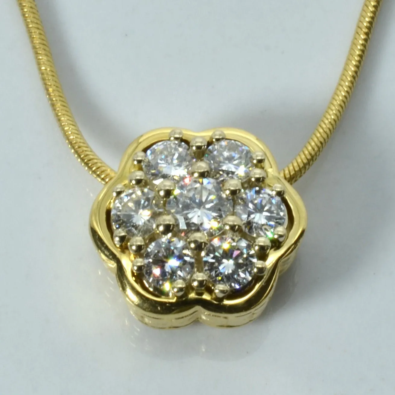 'Birks' Cluster Set Diamond Necklace | 0.50ctw | 18"|