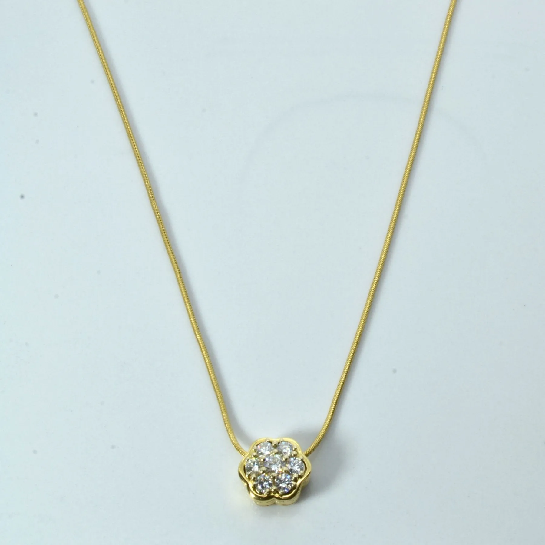 'Birks' Cluster Set Diamond Necklace | 0.50ctw | 18"|