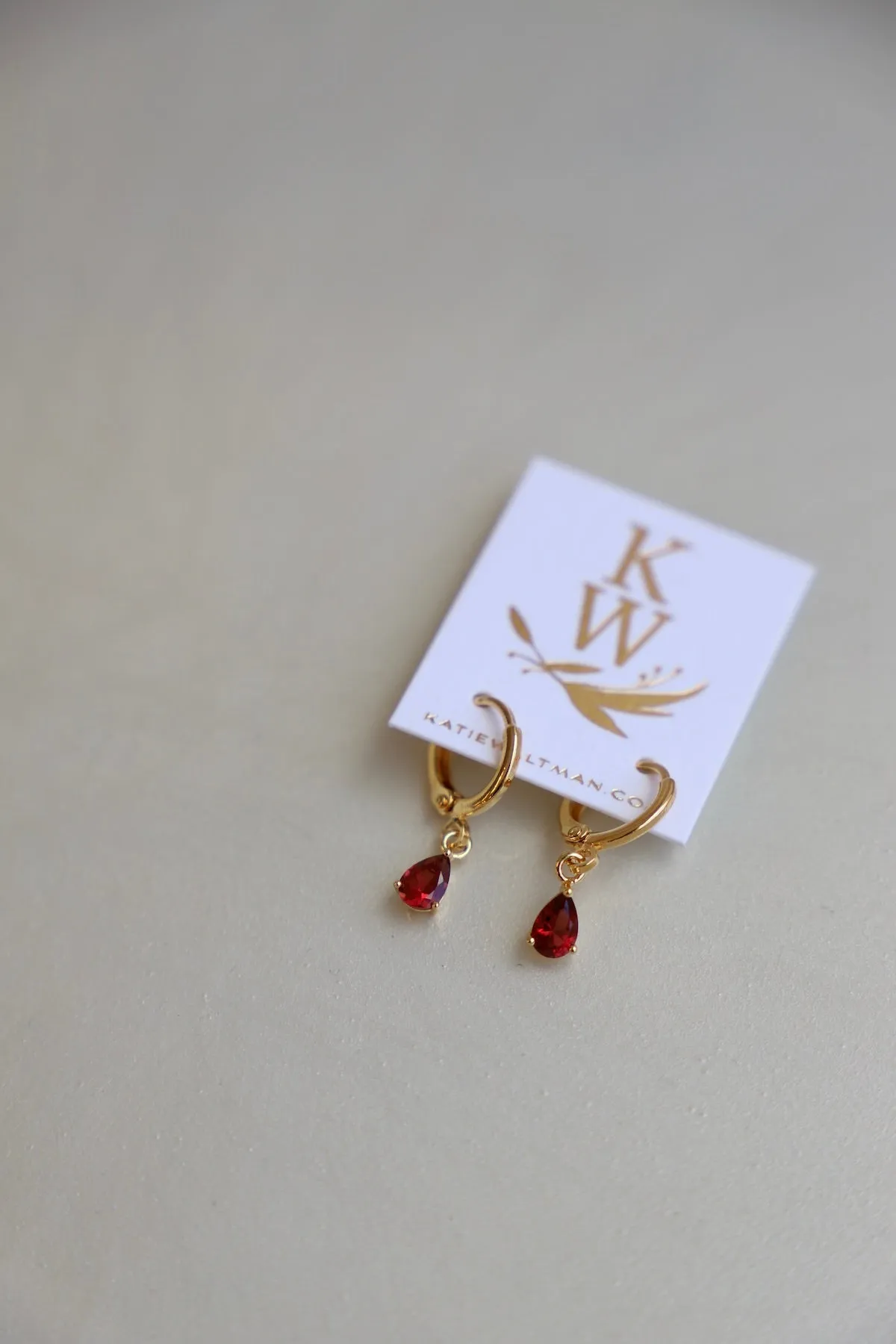 BIRTHSTONE TEARDROP EARRINGS