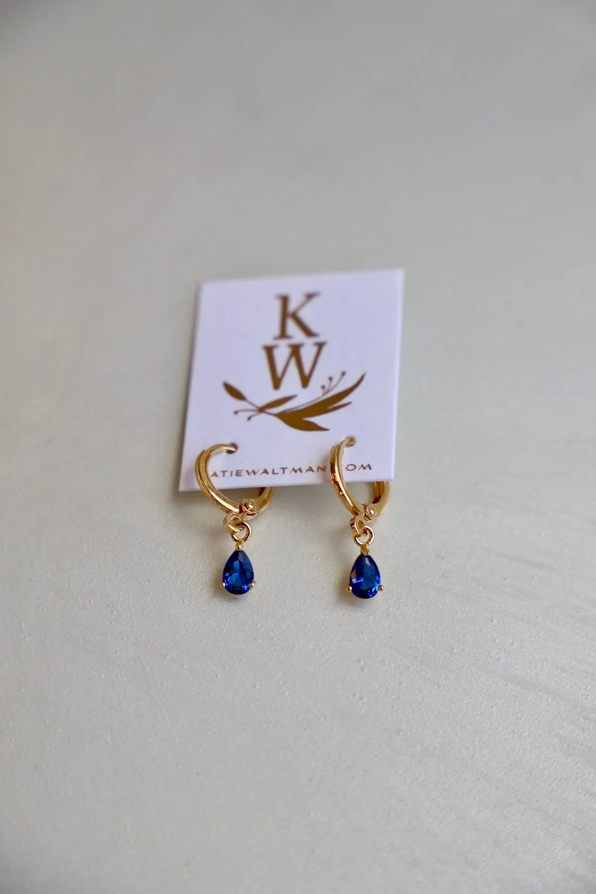 BIRTHSTONE TEARDROP EARRINGS