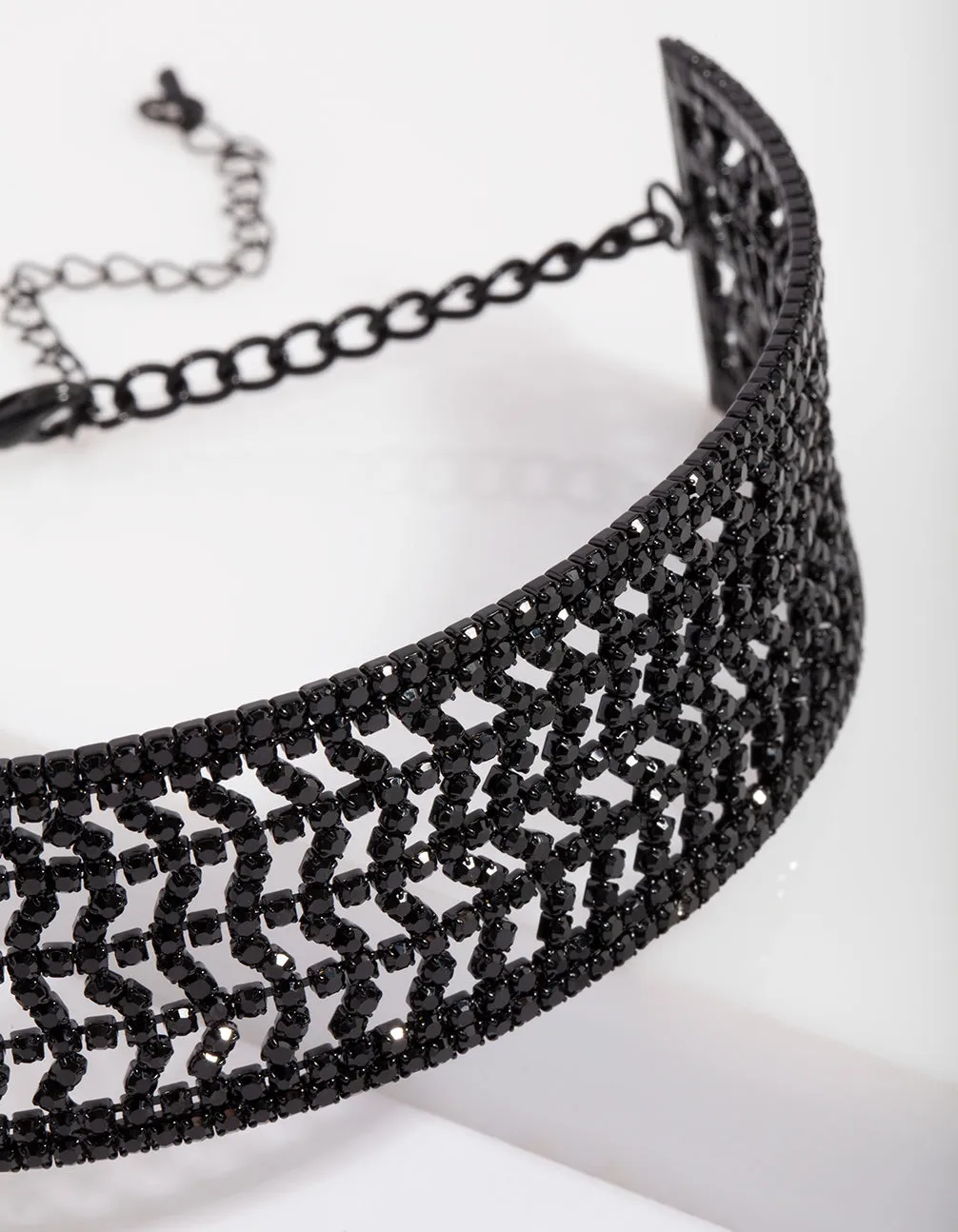 Black Dazzle Multi Diamante Choker