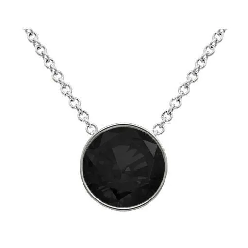 Black Diamond Solitaire Pendant Necklace